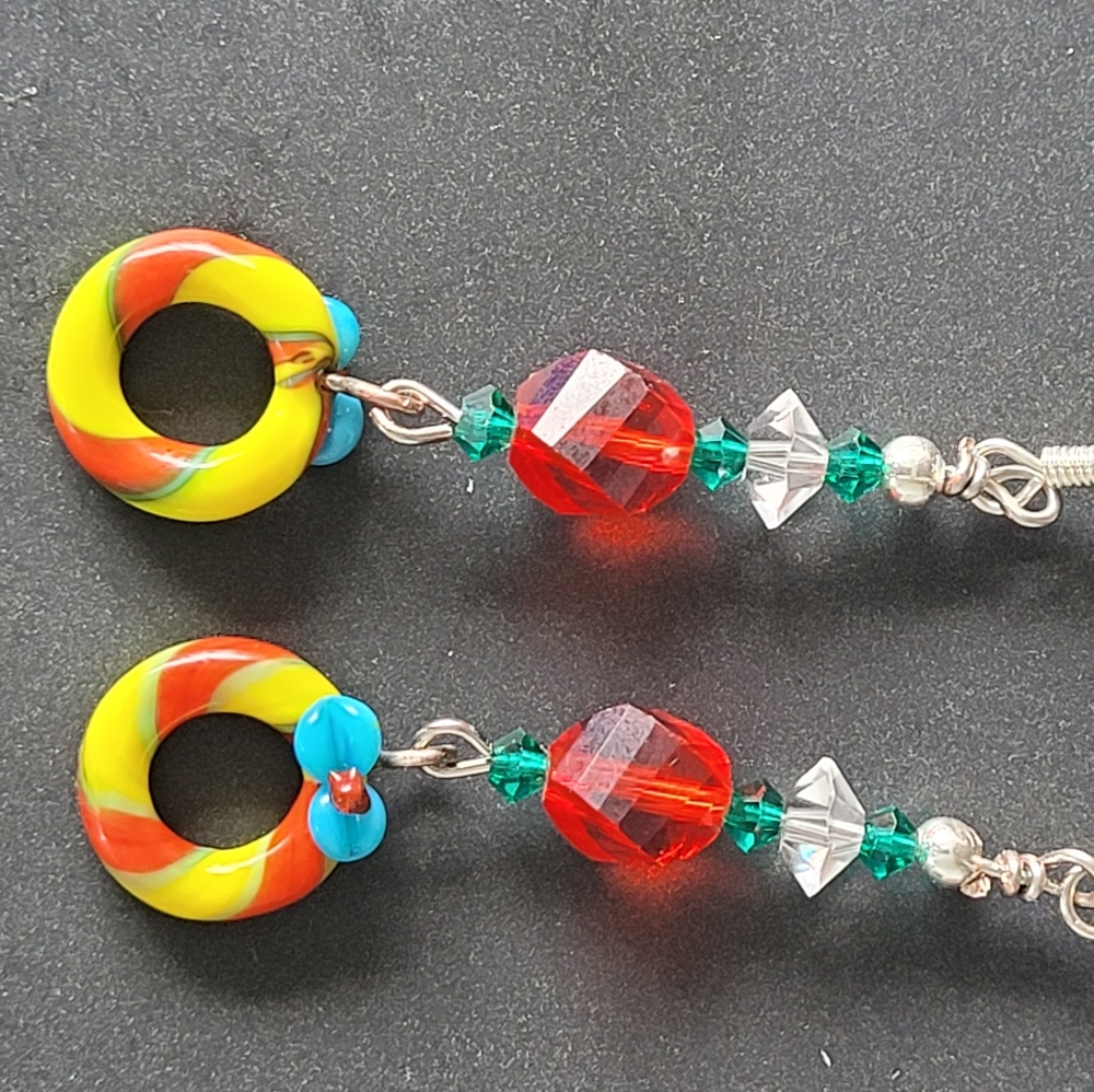 lamp work wreath Earrings